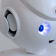 A speaker on either side of the robot’s head produce decent sound, but can’t compete with the Amazon Echo or Google Home as a stereo replacement.